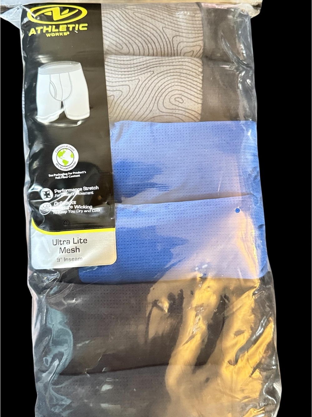 Athletic Works Men’s Ultra Lite Mesh Boxer Briefs - Blue, Gray, Black
